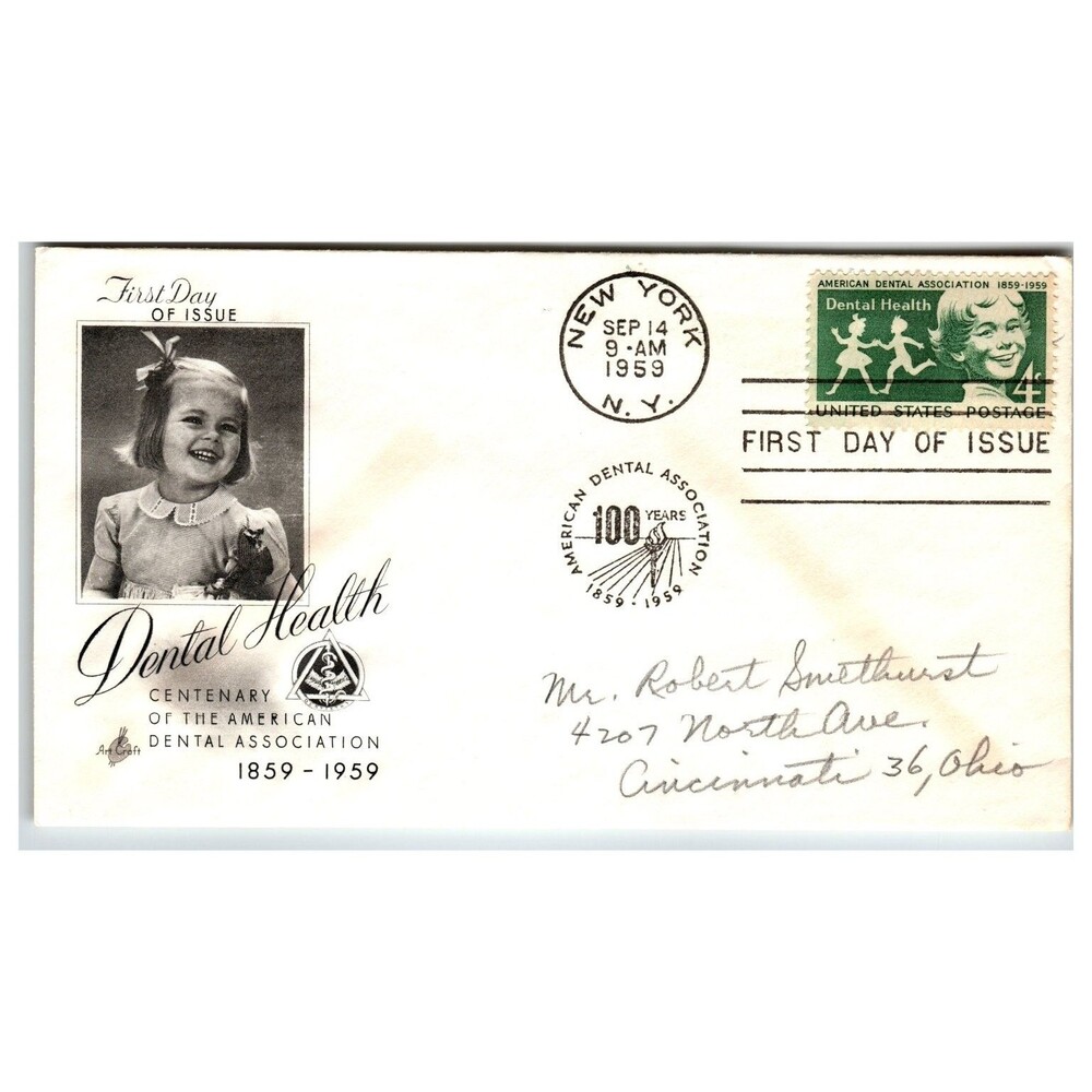 Scott #1139 1959 Dental Health First Day Cover FDC Artcraft